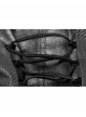 Stand-Up Collar Front Metal Zipper Flare Sleeve Sharp Corner Cuff Back Waist Lace-Up Black Three-Dimensional Bubble Jacquard Gothic Long CoatOther Accessories Are Not Include