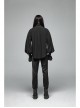 High Collar Metal Retro Button Front Chest Ruffle Lantern Sleeve Black Gothic Shirt