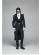Dark Jacquard Front Metal Retro Button Back Waist Leather Hasp Grey Gothic Vest