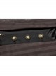 Fake Two-Piece Front Chest Metal Retro Button Splice Leather Flare Cuff Black Punk Mid Coat