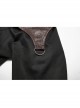 Fake Two-Piece Front Chest Metal Retro Button Splice Leather Flare Cuff Black Punk Mid Coat