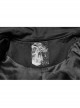 Fake Two-Piece Front Chest Metal Retro Button Splice Leather Flare Cuff Black Punk Mid Coat