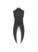 Dark Pattern Jacquard Metal Retro Button Back Waist Lace-Up Swallow Tail Hem Black Gothic Vest