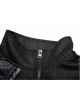 Stand-Up Collar Front Metal Zipper Shoulder Metal Buckle Leather Loop Black Punk Vest
