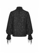 High Collar Metal Retro Button Lantern Sleeve Burrs Cuff Black Gothic Printing Shirt
