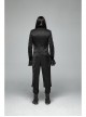 Fake Two-Piece Stand-Up Collar Front Chest Button Swallowtail Hem Black Gothic Pattern Jacquard Splice Weft Velveteen Coat