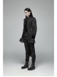 Fake Two-Piece Stand-Up Collar Front Chest Button Swallowtail Hem Black Gothic Pattern Jacquard Splice Weft Velveteen Coat