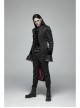 Fake Two-Piece Stand-Up Collar Front Chest Button Swallowtail Hem Black Gothic Pattern Jacquard Splice Weft Velveteen Coat