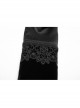 Fake Two-Piece Stand-Up Collar Front Chest Button Swallowtail Hem Black Gothic Pattern Jacquard Splice Weft Velveteen Coat