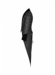 Black Jacquard Stand-Up Collar Front Button Back Waist Lace-Up Swallow Tail Hem Black Gothic Coat