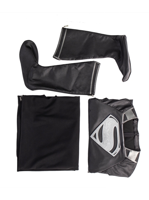 Zack Snyder's Justice League Superman Clark Kent Black Battle Suit Halloween Cosplay Costume Full Set