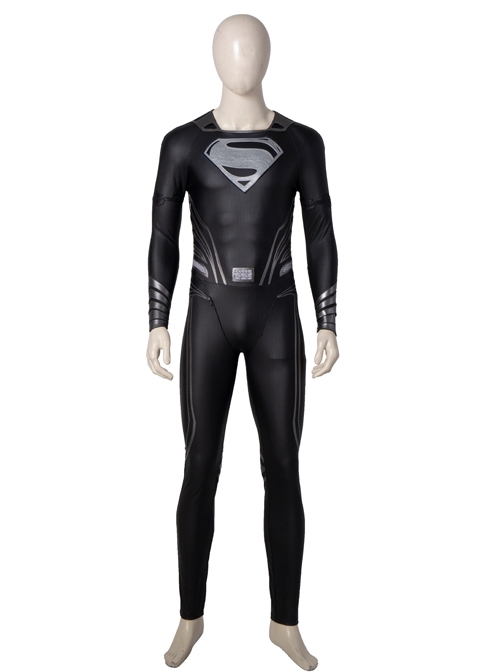 Zack Snyder's Justice League Superman Clark Kent Black Battle Suit Halloween Cosplay Costume Full Set