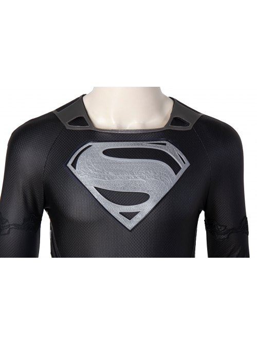 Zack Snyder's Justice League Superman Clark Kent Black Battle Suit Halloween Cosplay Costume Full Set