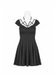 Gothic Female Elastic V-neck Strap Binding High Waist Dress