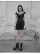 Gothic Female Elastic V-neck Strap Binding High Waist Dress