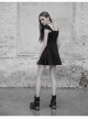 Gothic Female Elastic V-neck Strap Binding High Waist Dress