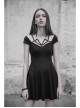 Gothic Female Elastic V-neck Strap Binding High Waist Dress