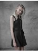 Steam Punk Female Black High Waist Metal Zipper Strap Dress