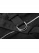 Steam Punk Female Black High Waist Metal Zipper Strap Dress