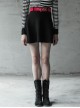 Steam Punk Female Elastic Woolen Red Belt High Waist Skirt