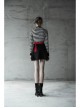 Steam Punk Female Elastic Woolen Red Belt High Waist Skirt
