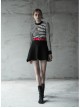 Steam Punk Female Elastic Woolen Red Belt High Waist Skirt