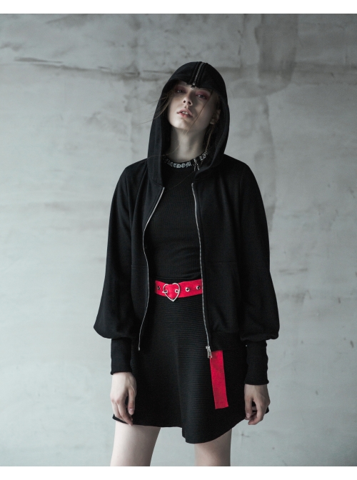 Steam Punk Female Elastic Woolen Red Belt High Waist Skirt