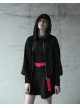 Steam Punk Female Elastic Woolen Red Belt High Waist Skirt