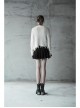 Steam Punk Female Casual Black Metal Buckle Pleated Skirt