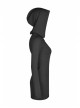 Gothic Female Black Elastic Heart Hollow Skinny Hooded Dress