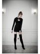 Gothic Female Black Elastic Heart Hollow Skinny Hooded Dress