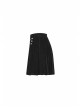 Steam Punk Female Casual Black Metal Decorated High Waist Pleated Skirt