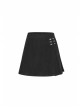 Steam Punk Female Casual Black Metal Decorated High Waist Pleated Skirt