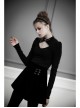 Steam Punk Female Casual Black Metal Decorated High Waist Pleated Skirt