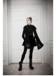 Steam Punk Female Casual Black Metal Decorated High Waist Pleated Skirt