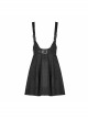 Steam Punk Female Casual Black Metal Buckle Strap Skirt