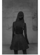 Steam Punk Female Casual Black Metal Buckle Strap Skirt