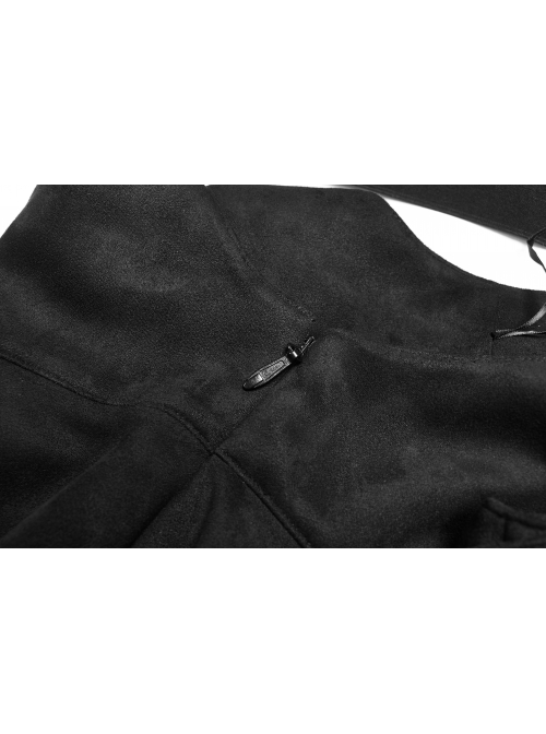 Steam Punk Female Casual Black Metal Buckle Strap Skirt
