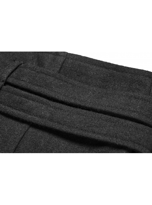 Steam Punk Female Causal Black Metal Zipper Belt Pleated Skirt