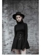 Steam Punk Female Causal Black Metal Zipper Belt Pleated Skirt