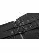 Steam Punk Female Causal Black Metal Zipper Belt Pleated Skirt