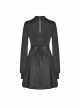 Gothic Female Dark High Waist Long Sleeve Moon Printed High Collar Dress