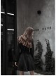 Gothic Female Dark High Waist Long Sleeve Moon Printed High Collar Dress