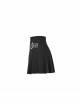 Steam Punk Female Velvet PU Leather Stitching Metal Buckle Pleated Skirt