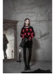 Steam Punk Female Velvet PU Leather Stitching Metal Buckle Pleated Skirt