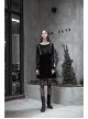Steam Punk Female Casual Black Velvet Pleated Strap Skirt