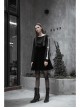 Steam Punk Female Casual Black Velvet Pleated Strap Skirt