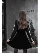 Steam Punk Female Casual Black Velvet Pleated Strap Skirt