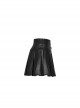 Steam Punk Female PU Leather Metal Buckle Skirt