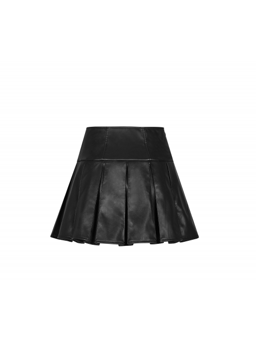 Steam Punk Female PU Leather Metal Buckle Skirt